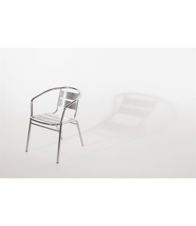 Stoel stapelbaar 530 x 580 x 735 mm - Aluminium | prijs & verp per 4 stuks