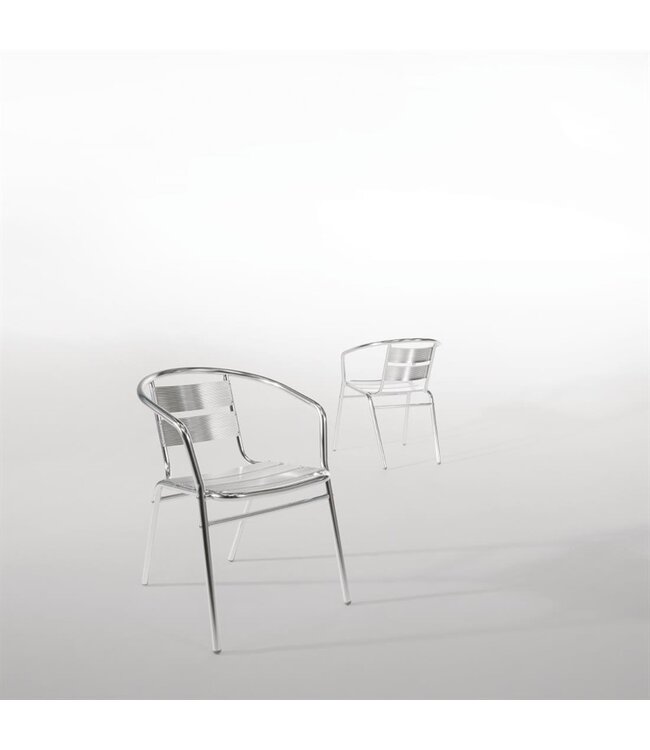 Stoel stapelbaar 530 x 580 x 735 mm - Aluminium | prijs & verp per 4 stuks