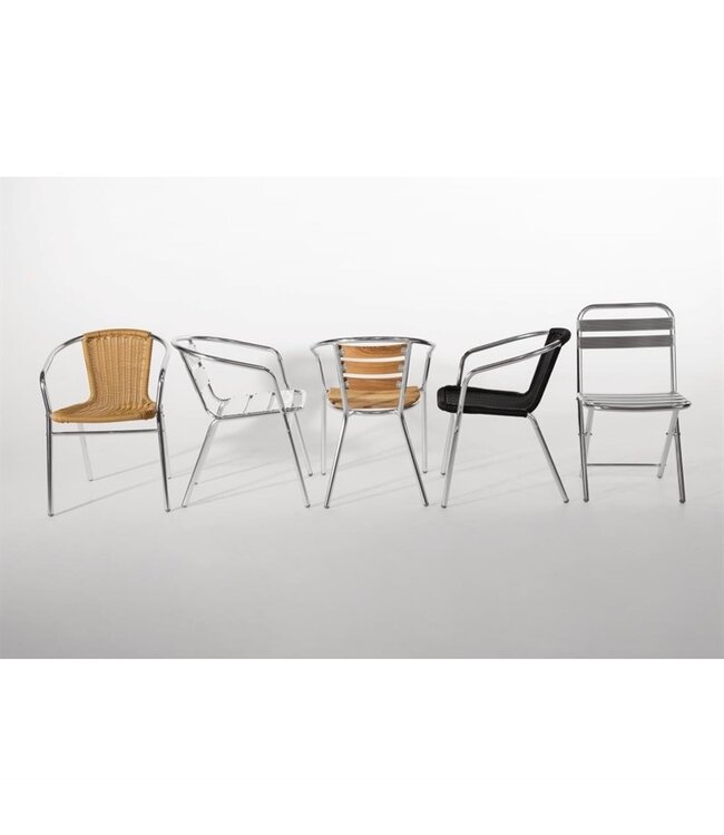 Stoel stapelbaar 530 x 580 x 735 mm - Aluminium | prijs & verp per 4 stuks