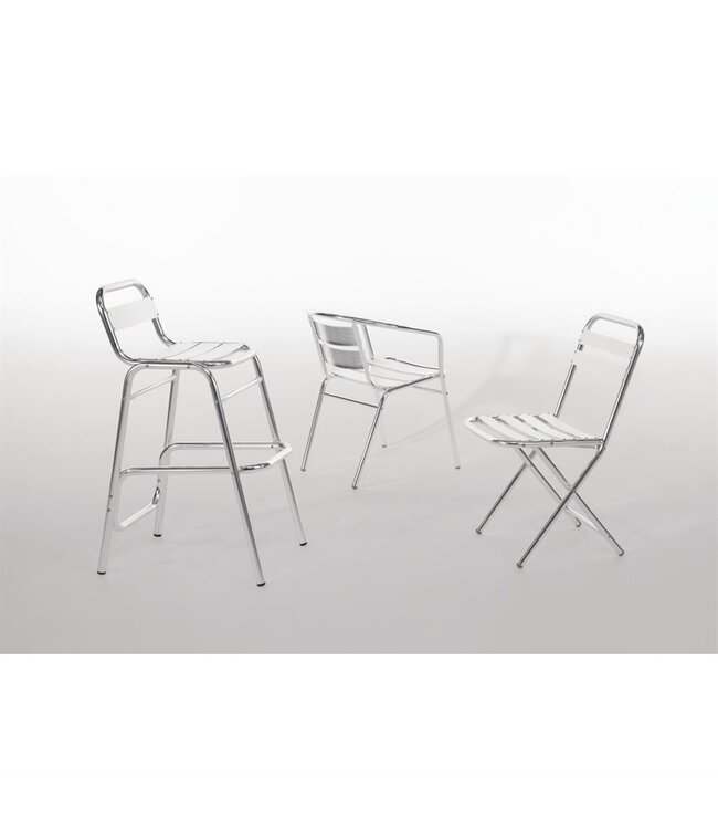 Stoel stapelbaar 530 x 580 x 735 mm - Aluminium | prijs & verp per 4 stuks