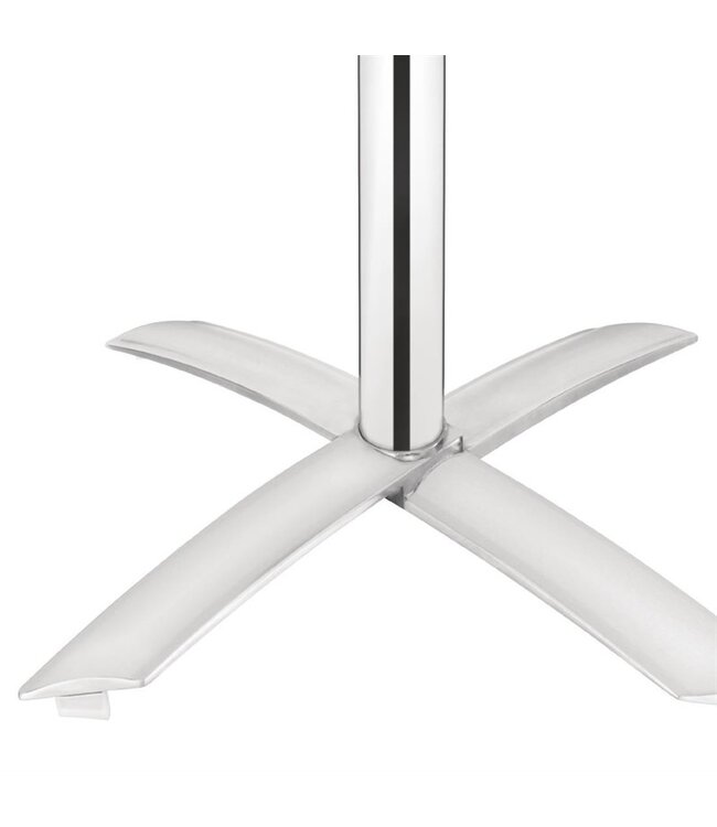 Tafel rond met kantelbaar roestvrijstalen blad 600 x 720 mm - Aluminium