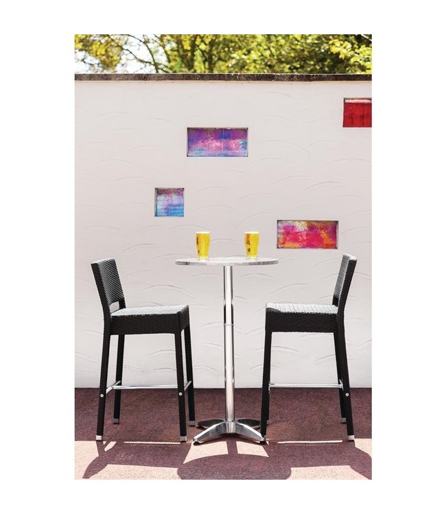 Statafel rond met roestvrijstalen blad 600 x 1050 mm - Aluminium