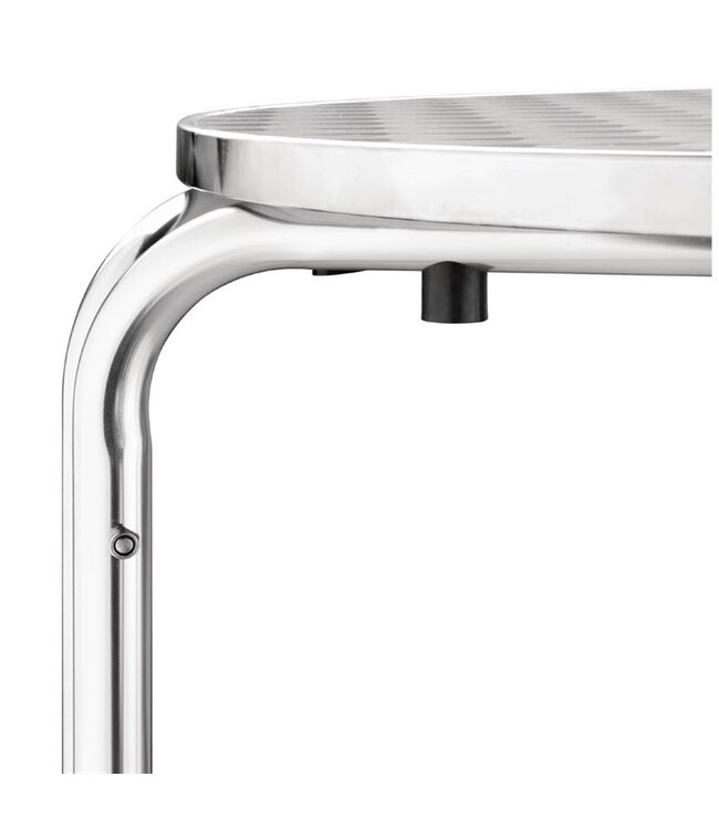 Statafel stapelbaar rond met roestvrijstalen blad 600 x 720 mm - Aluminium