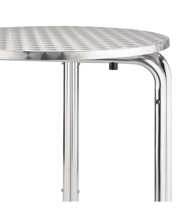 Statafel stapelbaar rond met roestvrijstalen blad 600 x 720 mm - Aluminium