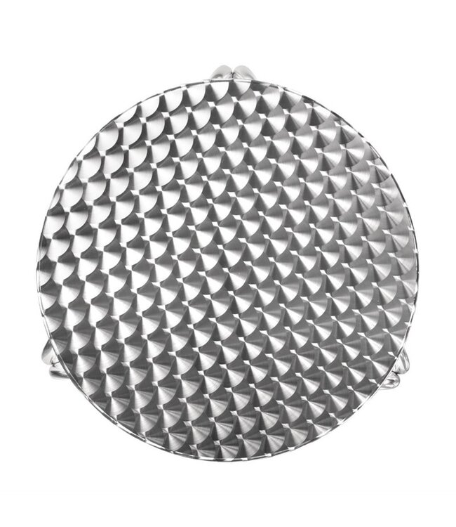Statafel stapelbaar rond met roestvrijstalen blad 600 x 720 mm - Aluminium
