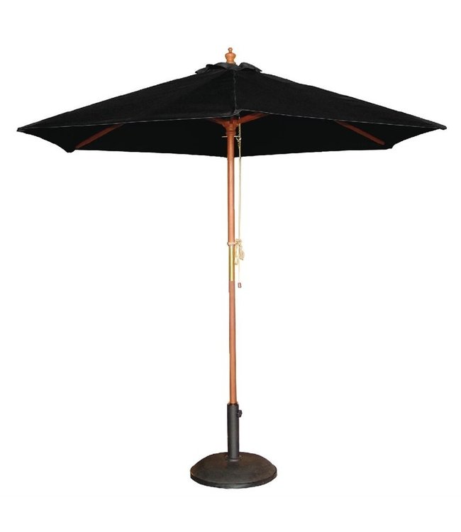 Parasol rond zwart 3 x 2,52 mtr - Hout