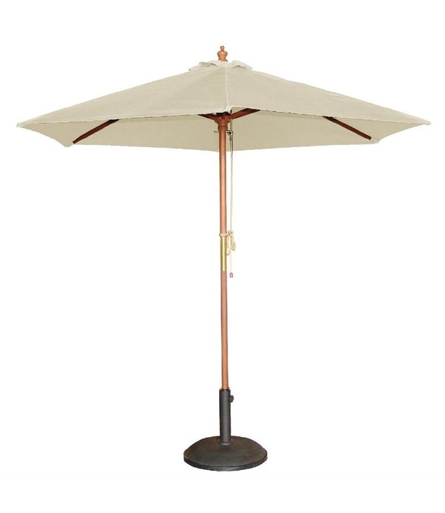 Parasol rond cremé 3 x 2,52 mtr - Hout