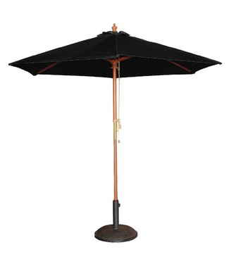 Parasol rond zwart 2,5 x 2,37 mtr - Hout