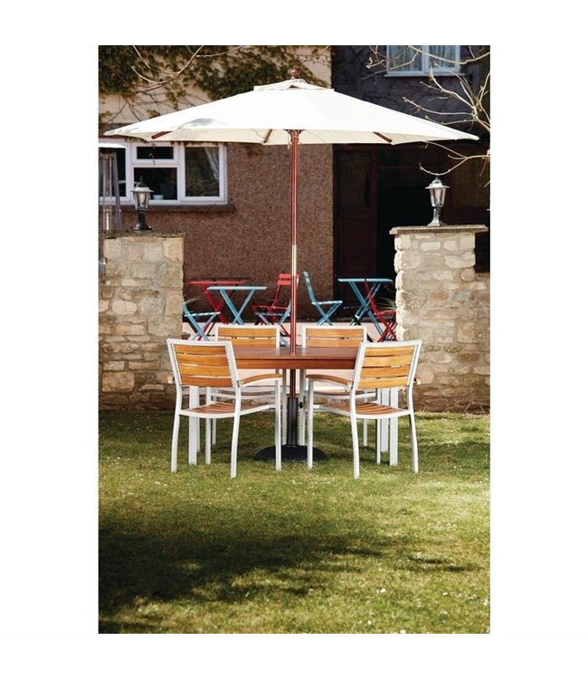 Parasol rond cremé 2,5 x 2,37 mtr - Hout