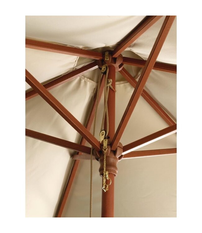 Parasol rond cremé 2,5 x 2,37 mtr - Hout