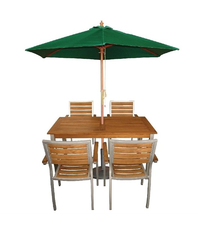 Parasol rond groen 2,5 x 2,37 mtr - Hout