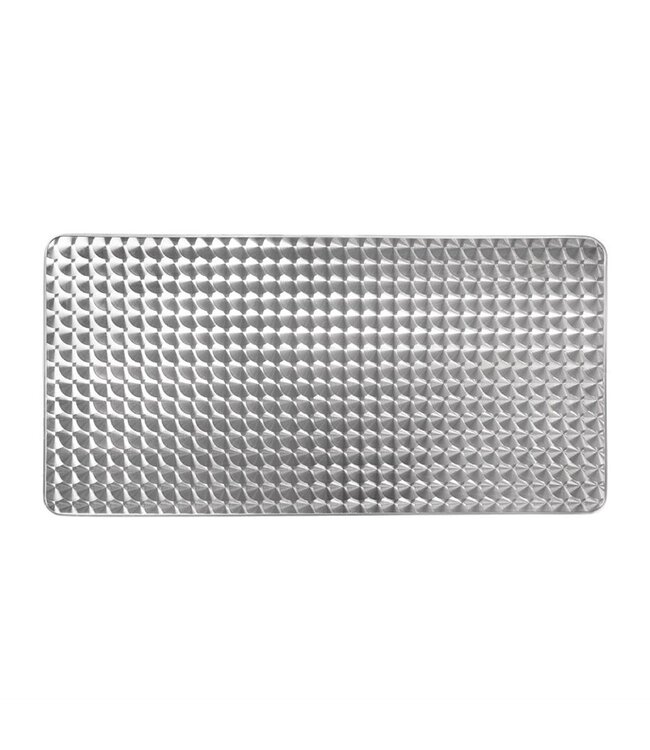 Tafel rechthoekig met dubbele tafelpoot en roestvrijstalen blad 1200 x 600 x 720 mm - Aluminium