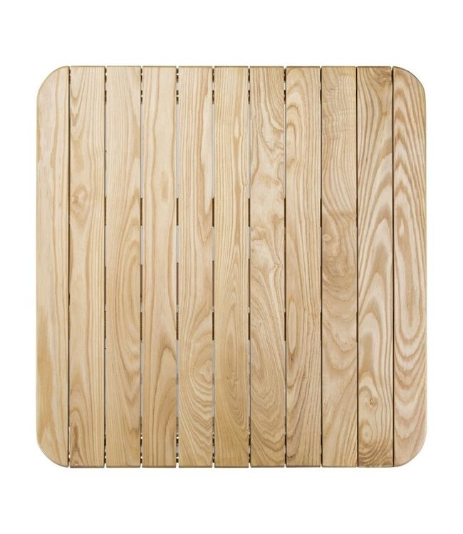 Tafel vierkant essenhout 700 x 700 x 720 mm - Aluminium