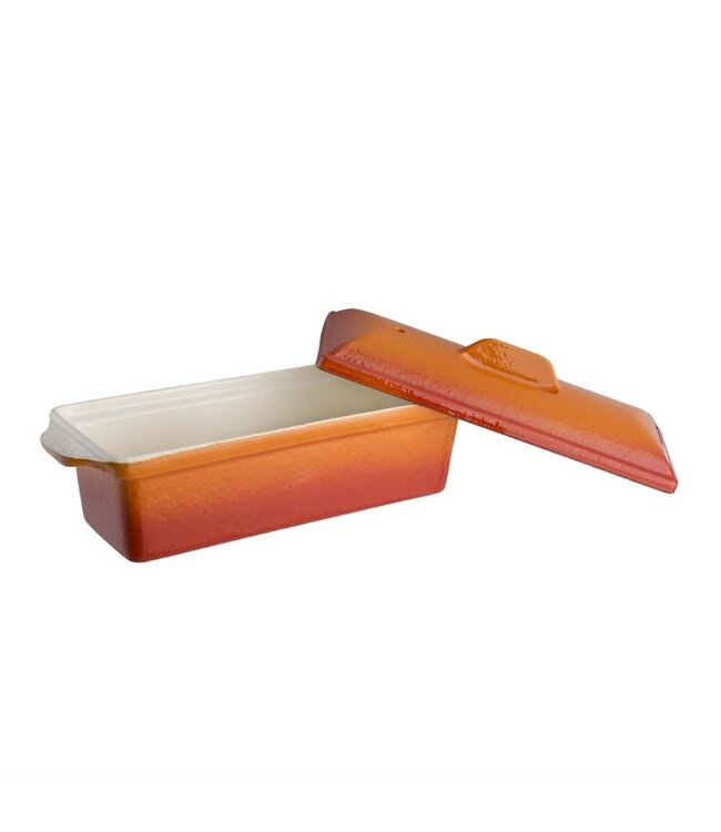 Paté- en terrinevorm rechthoekig oranje 1,3 ltr 340 x 105 x 110 mm gietijzer - Fusion basic