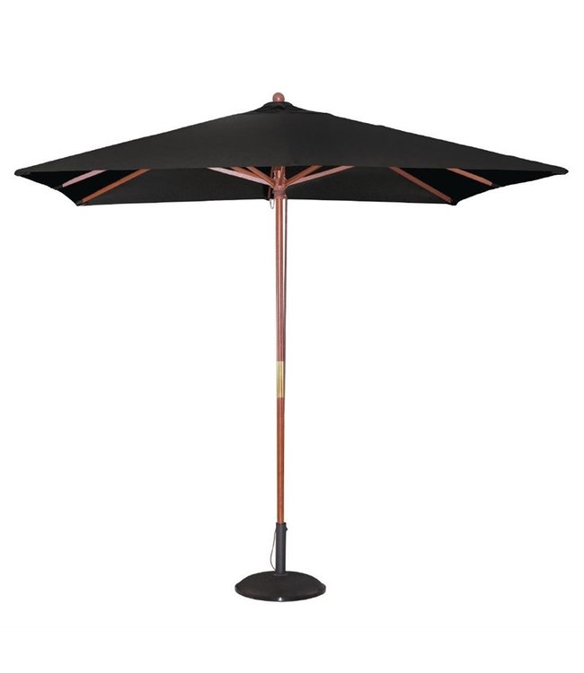 Parasol vierkant zwart 2,5 x 2,7 mtr - Hout