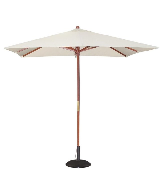 Parasol vierkant cremé 2,5 x 2,7 mtr - Hout