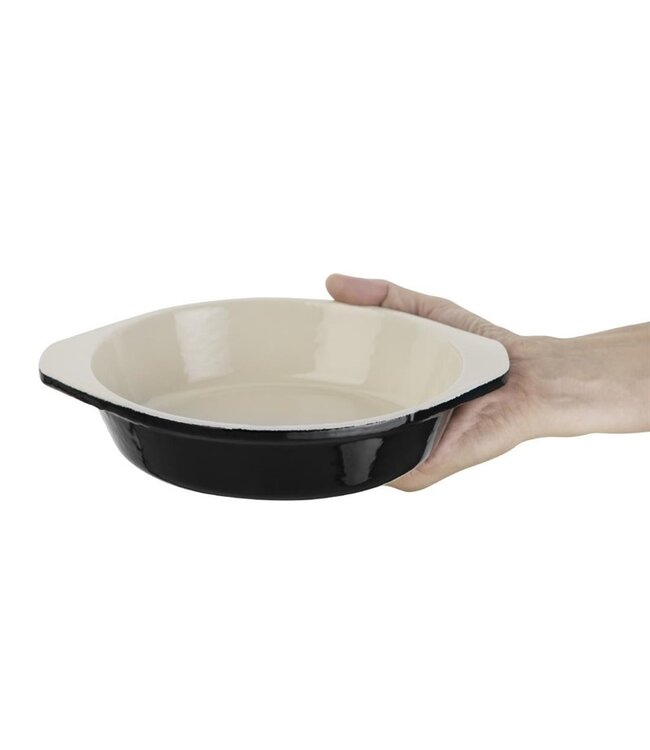 Gratineerschaal rond zwart 75 cl 225 x 45 mm gietijzer - Fusion basic