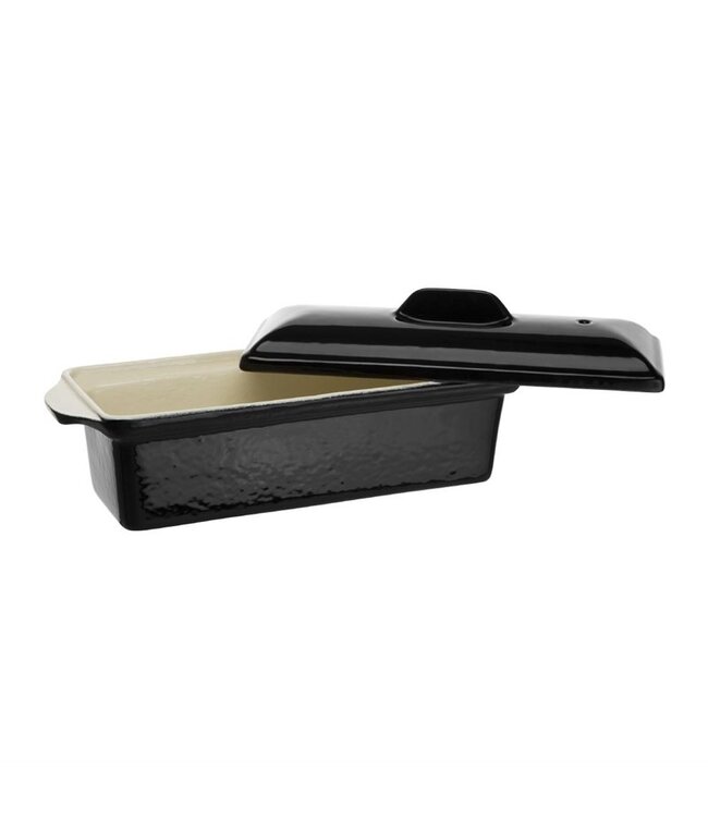 Paté- en terrinevorm rechthoekig zwart 1,3 ltr 310 x 100 x 90 mm gietijzer - Fusion basic