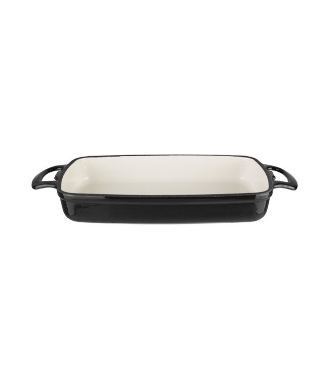 Ovenschaal rechthoekig zwart 2,8 ltr 295 x 220 x 50 mm gietijzer - Fusion basic