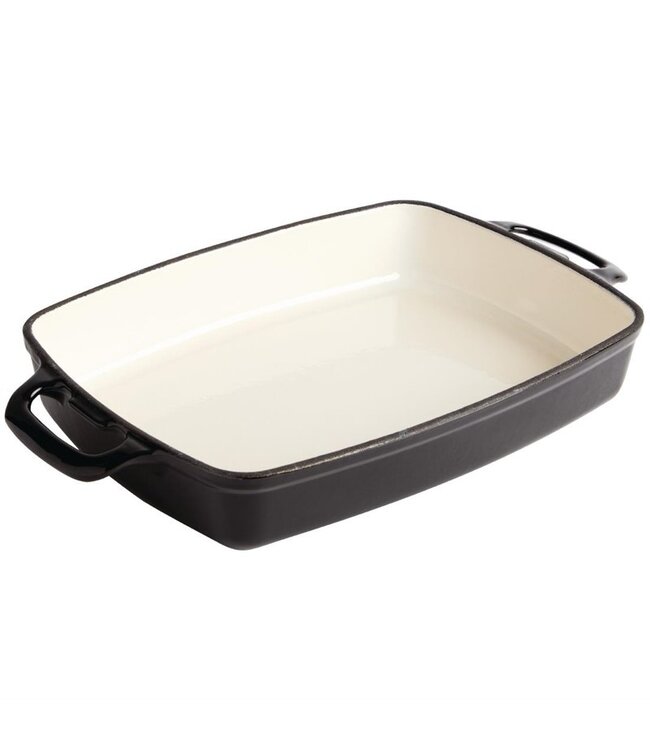 Ovenschaal rechthoekig zwart 2,8 ltr 295 x 220 x 50 mm gietijzer - Fusion basic