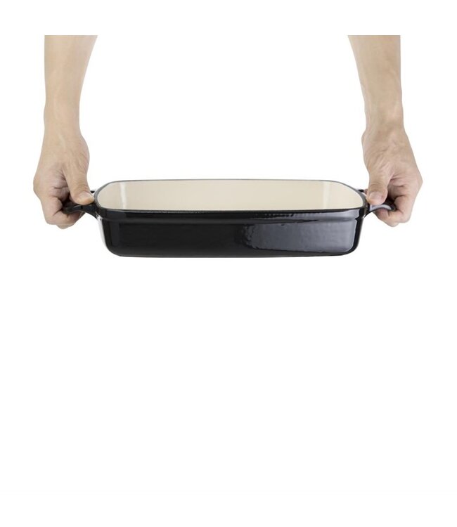 Ovenschaal rechthoekig zwart 2,8 ltr 295 x 220 x 50 mm gietijzer - Fusion basic