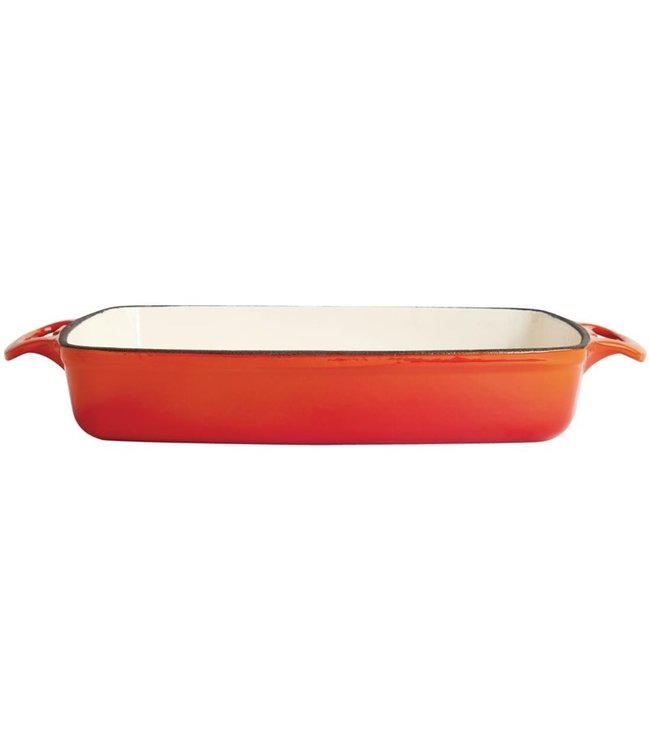 Gratineerschaal rechthoekig oranje 2,8 ltr 390 x 235 x 55 mm gietijzer - Fusion basic