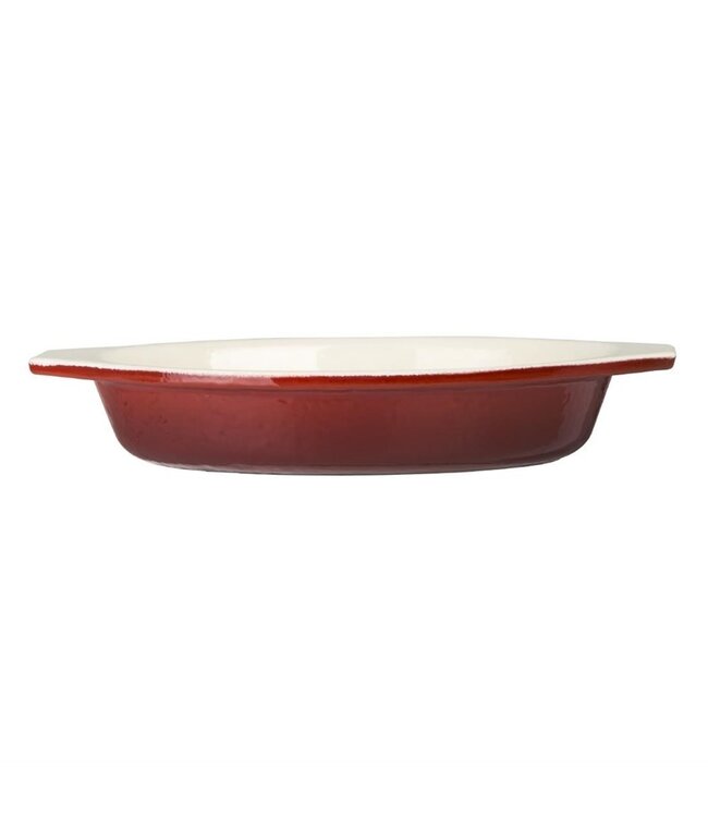 Gratineerschaal ovaal rood 65 cl 140 x 195 x 40 mm gietijzer - Fusion basic