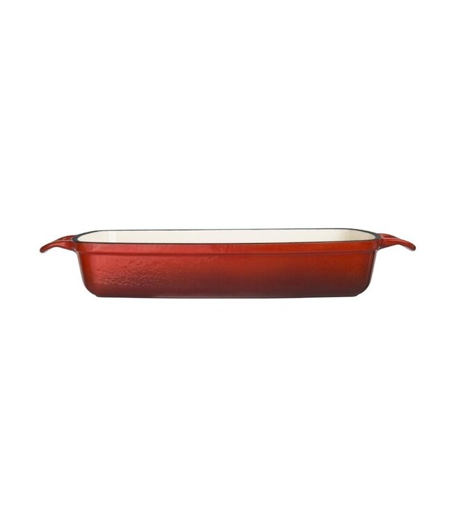 Gratineerschaal rechthoekig rood 2,8 ltr 390 x 235 x 55 mm gietijzer - Fusion basic