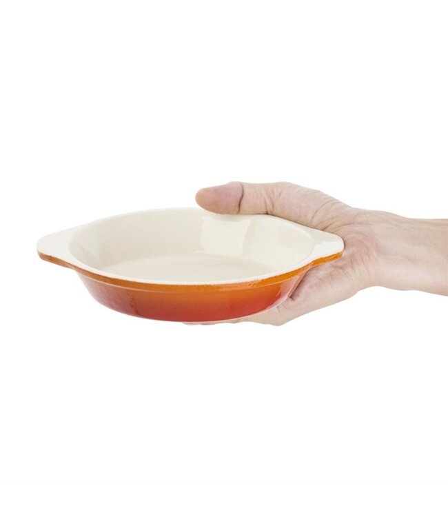 Gratineerschaal rond oranje 40 cl 150 x 30 mm gietijzer - Fusion basic