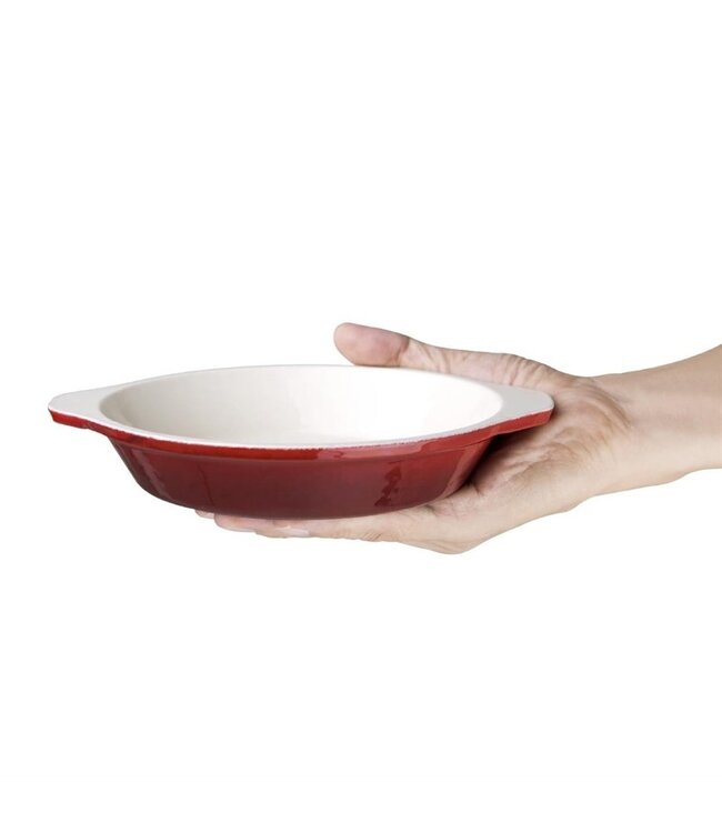 Gratineerschaal rond rood 40 cl 150 x 30 mm gietijzer - Fusion basic