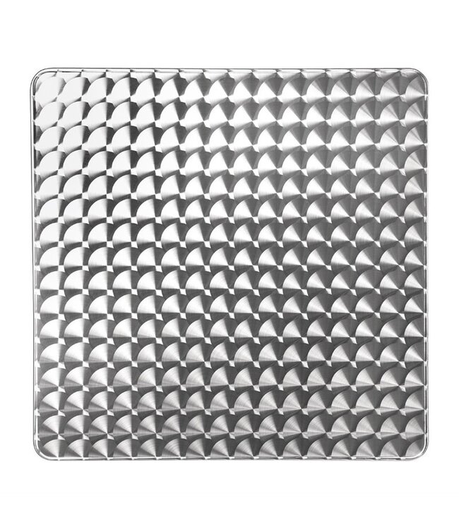 Bistrotafel vierkant met kantelbare roestvrijstalen blad 600 x 600 x 720 mm - Aluminium