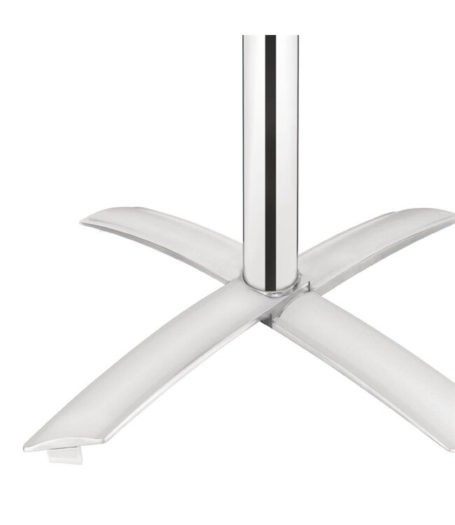 Bistrotafel vierkant met kantelbare roestvrijstalen blad 600 x 600 x 720 mm - Aluminium