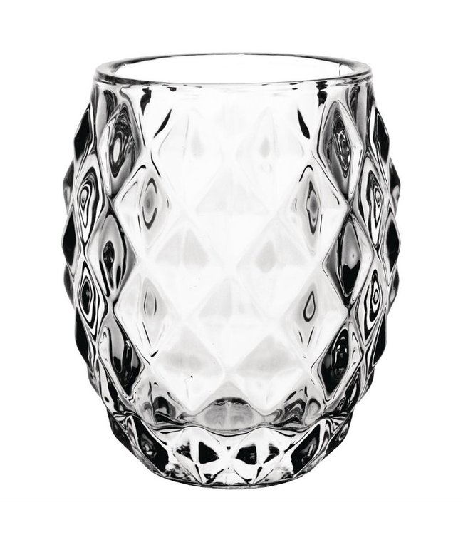 Aap bonen Versnipperd Fusion plus glazen theelichthouder transparant diamant 7,5cm | prijs & verp  per 6 stuks - KeK Horeca
