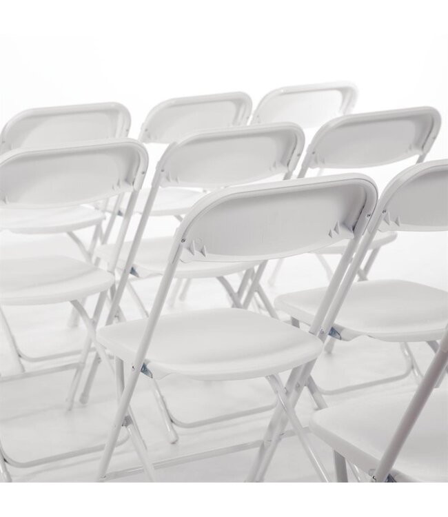 Stoel opklapbaar wit 440 x 480 x 800 mm - Polypropyleen | prijs & verp per 10 stuks