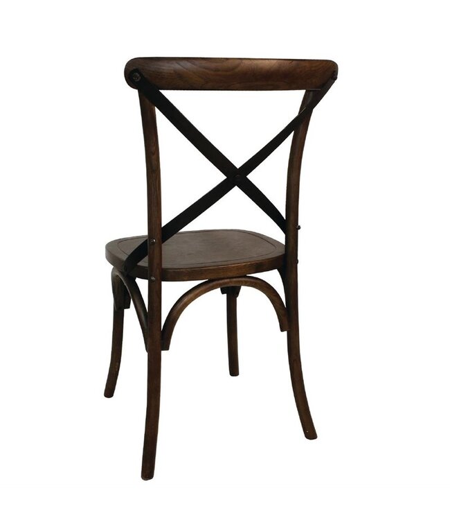Stoel met gekruiste rugleuning walnoot 495 x 550 x 890 mm - Hout | prijs & verp per  2 stuks
