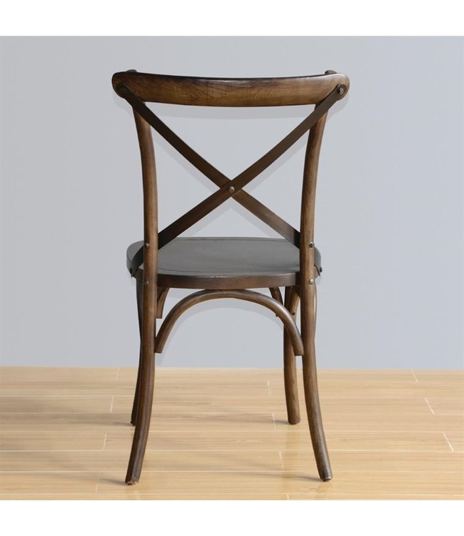 Stoel met gekruiste rugleuning walnoot 495 x 550 x 890 mm - Hout | prijs & verp per  2 stuks