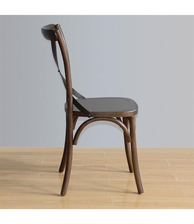 Stoel met gekruiste rugleuning walnoot 495 x 550 x 890 mm - Hout | prijs & verp per  2 stuks