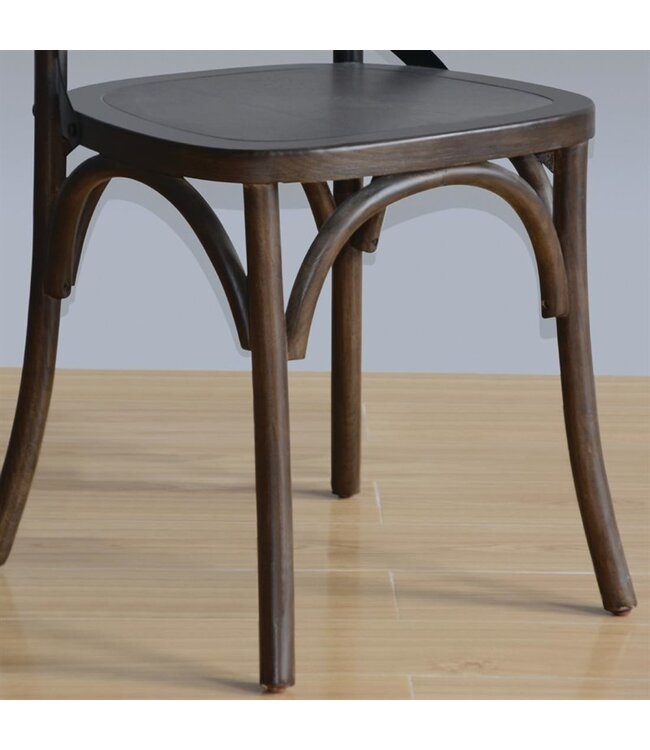 Stoel met gekruiste rugleuning walnoot 495 x 550 x 890 mm - Hout | prijs & verp per  2 stuks