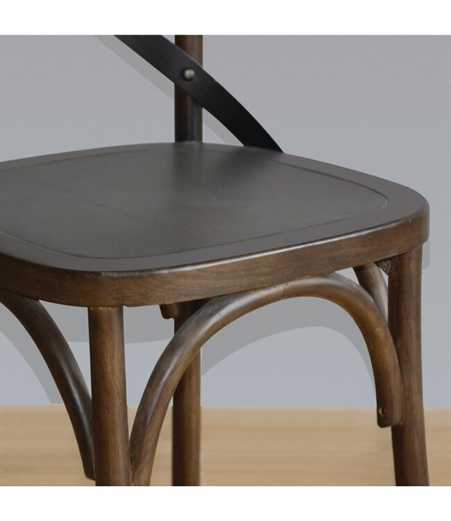 Stoel met gekruiste rugleuning walnoot 495 x 550 x 890 mm - Hout | prijs & verp per  2 stuks