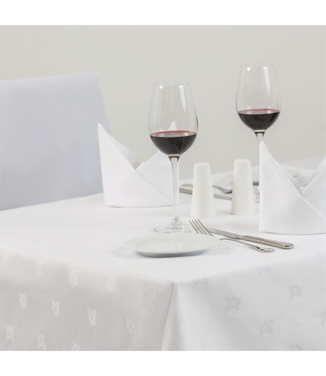 Tafelkleed wit 900 x 900 mm katoen - Mitre Luxury Luxor