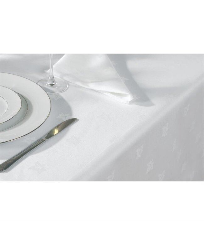 Tafelkleed wit 900 x 900 mm katoen - Mitre Luxury Luxor
