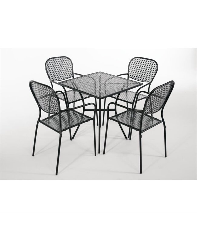 Bistrotafel vierkant zwart 700 x 700 x 710 mm - Staal