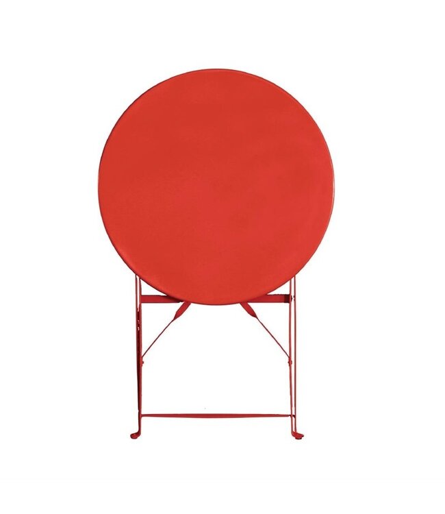 Tafel rond opklapbaar rood 595 x 710 mm - Staal