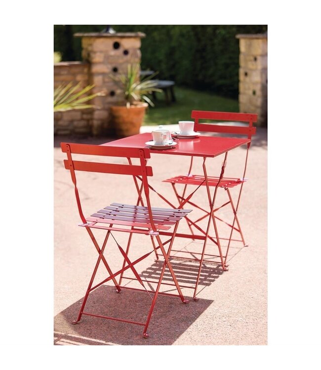 Stoel opklapbaar rood 387 x 471 x 800 mm - Staal | prijs & verp per 2 stuks