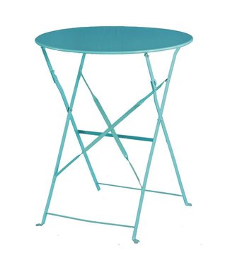 Tafel rond opklapbaar turquoise 595 x 710 mm - Staal