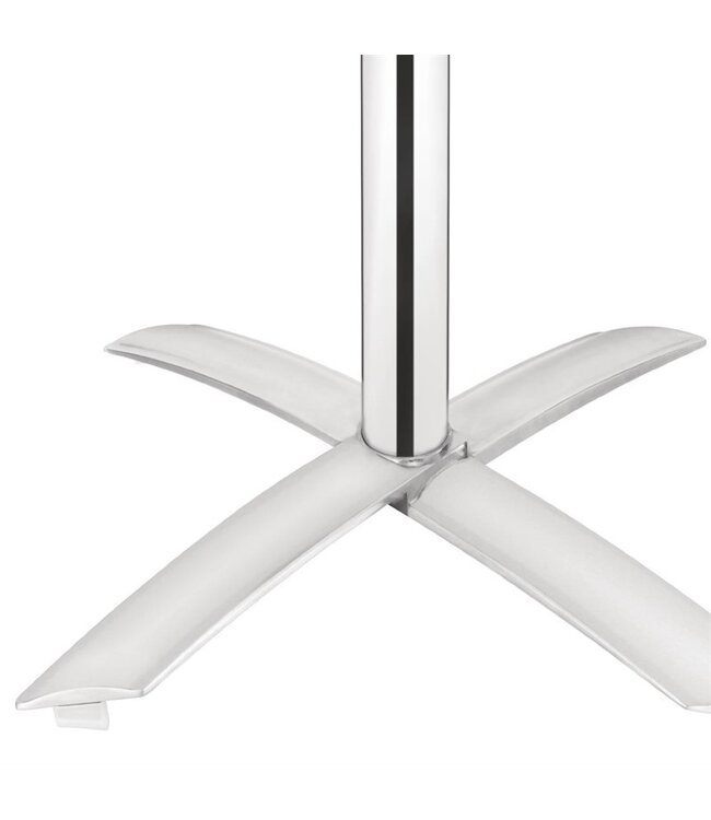 Tafel rond met kantelbaar essenhouten blad 600 x 720 mm - Aluminium