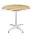 Tafel rond met essenhouten blad 800 x 720 mm - Aluminium
