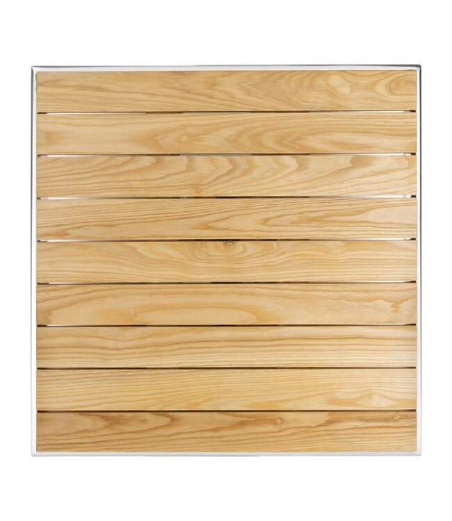 Tafel vierkant met essenhouten blad 600 x 600 x 720 mm - Aluminium