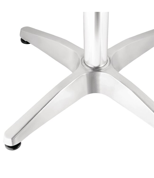 Tafel vierkant met essenhouten blad 600 x 600 x 720 mm - Aluminium