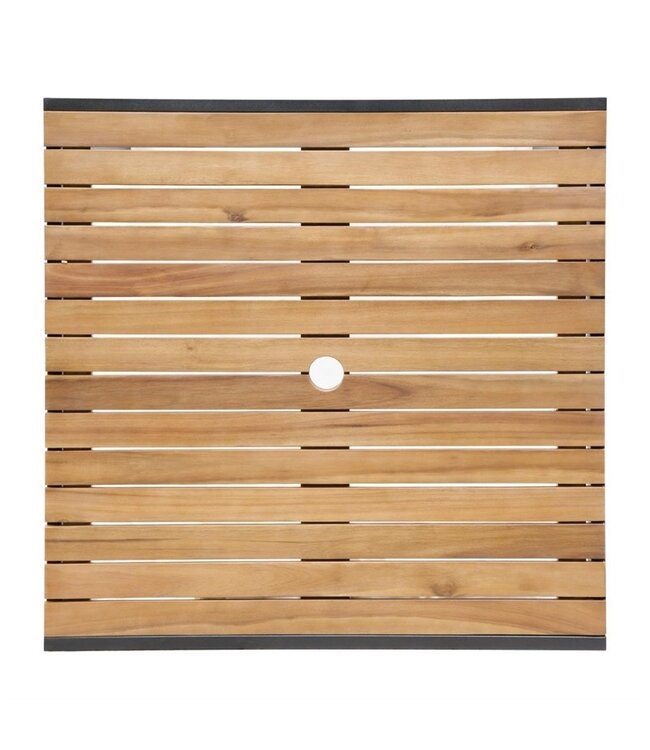 Tafel vierkant 800 x 800 x 740 mm - Staal en hout